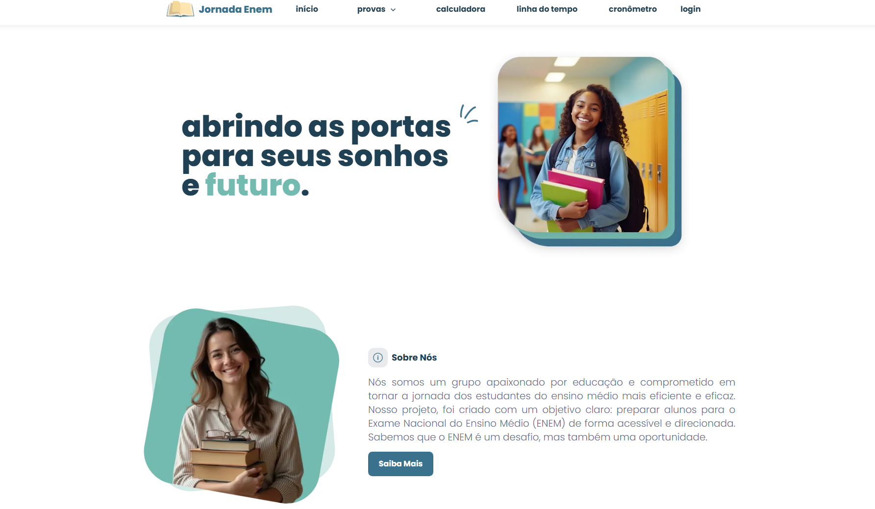 Interface da Plataforma Jornada Enem